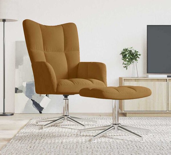 VidaXL Relaxační křeslo se stoličkou samet [328129] Barva: Růžová