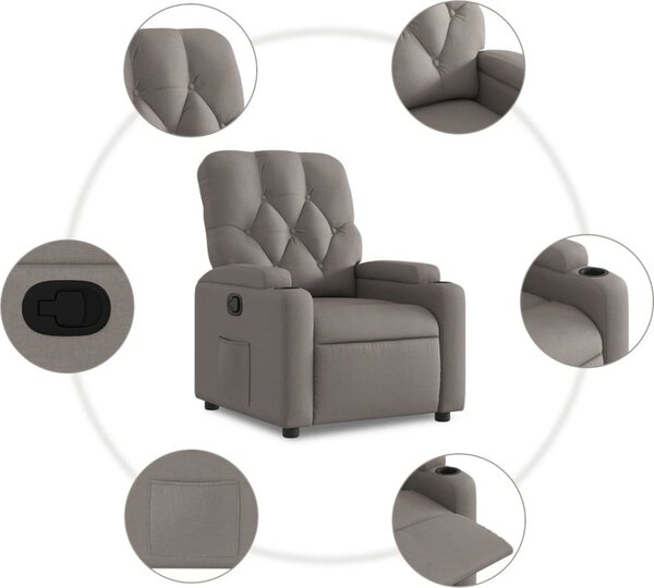 VidaXL Polohovací křeslo textil [372484] Barva: Černá