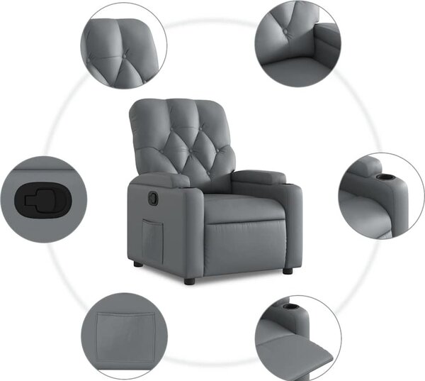 VidaXL Polohovací křeslo umělá kůže [372506] Barva: Černá
