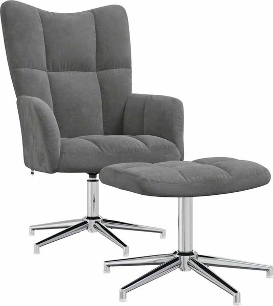 VidaXL Relaxační křeslo se stoličkou samet [328129] Barva: Růžová
