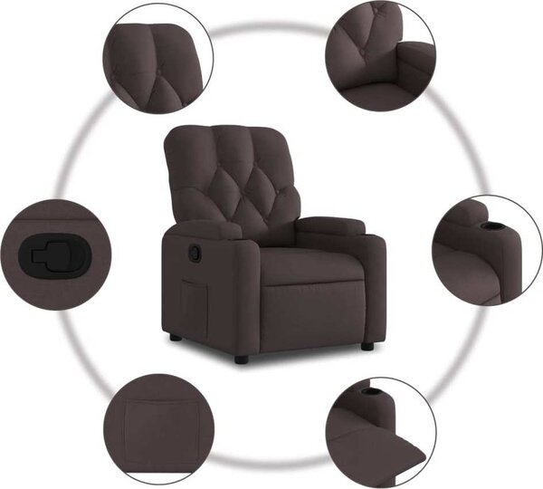 VidaXL Polohovací křeslo textil [372484] Barva: Černá