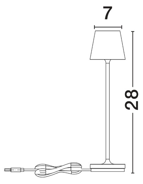 Krémově bílá kovová nabíjecí stolní LED lampa Nova Luce Petit