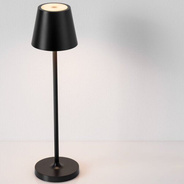 Černá kovová nabíjecí stolní LED lampa Nova Luce Petit