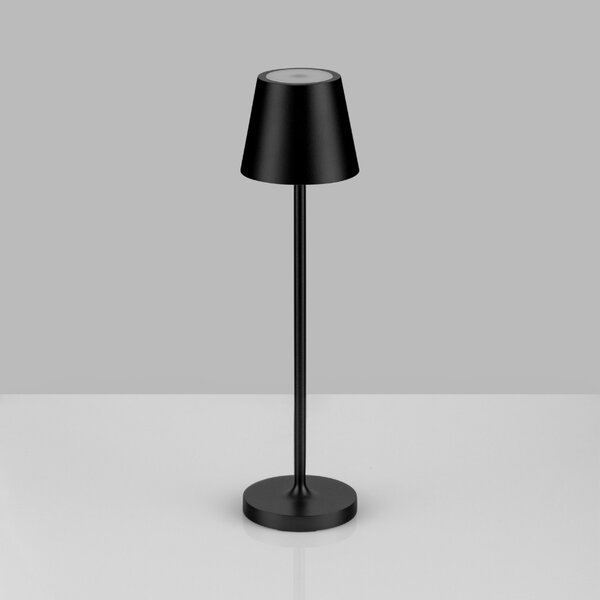 Černá kovová nabíjecí stolní LED lampa Nova Luce Petit