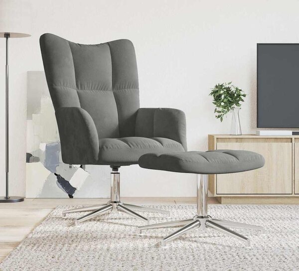VidaXL Relaxační křeslo se stoličkou samet [328129] Barva: Růžová