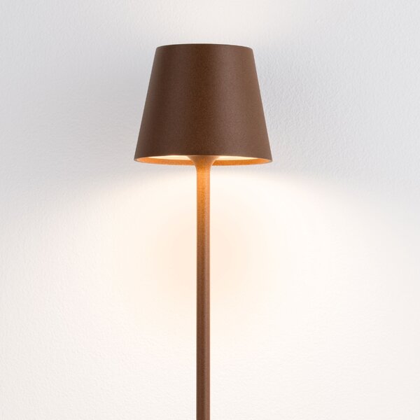 Hnědá kovová nabíjecí stolní LED lampa Nova Luce Petit