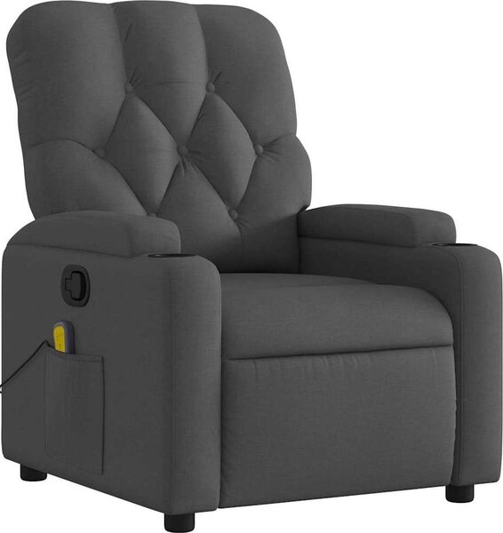 VidaXL Masážní polohovací křeslo textil [372499] Barva: Tmavě šedá