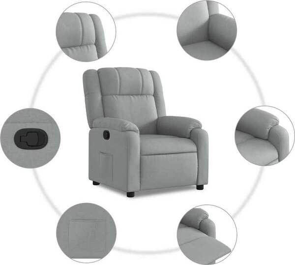 VidaXL Polohovací křeslo textil [373536] Barva: Hnědá