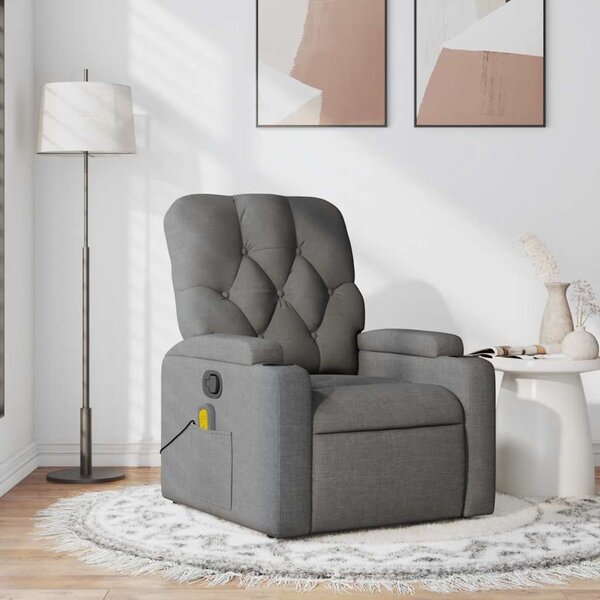 VidaXL Masážní polohovací křeslo textil [372499] Barva: Tmavě šedá