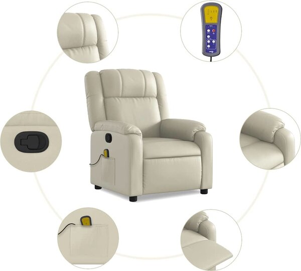 VidaXL Masážní polohovací křeslo umělá kůže [373535] Barva: Červená