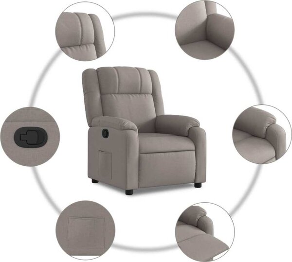VidaXL Polohovací křeslo textil [373536] Barva: Hnědá