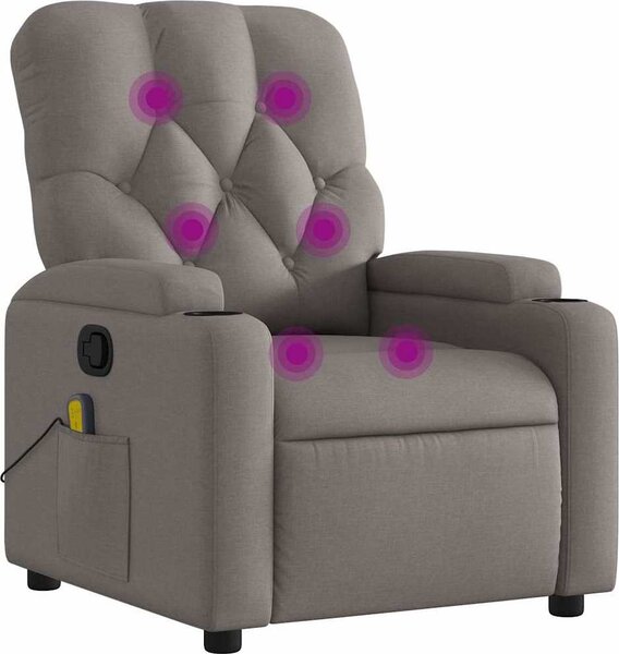 VidaXL Masážní polohovací křeslo textil [372499] Barva: Tmavě šedá