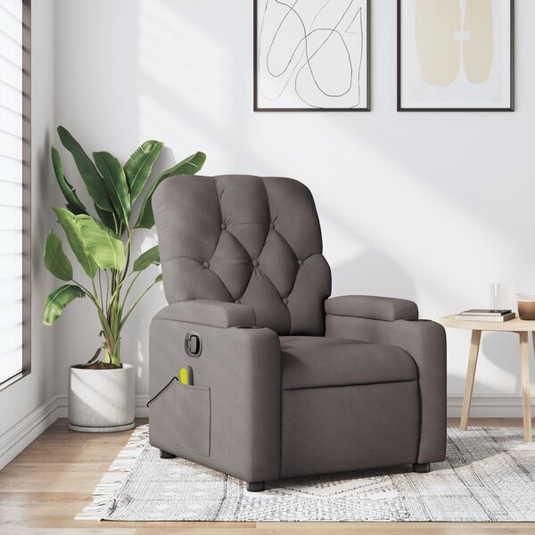 VidaXL Masážní polohovací křeslo textil [372499] Barva: Tmavě šedá
