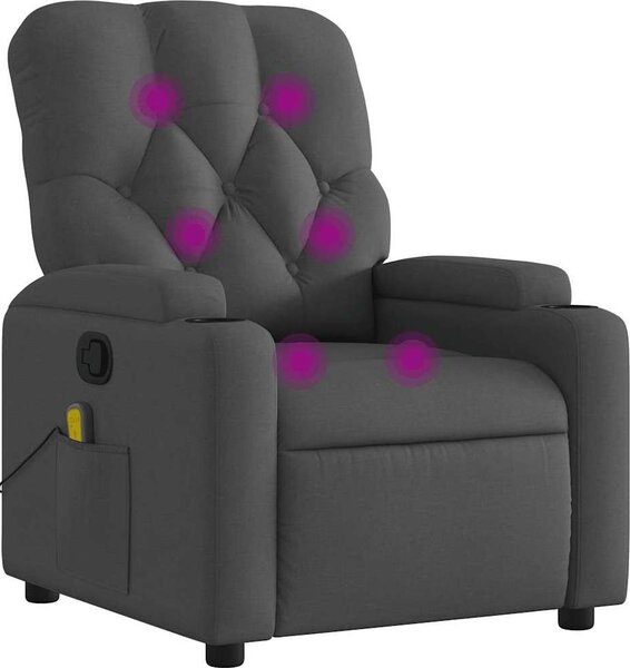 VidaXL Masážní polohovací křeslo textil [372499] Barva: Tmavě šedá