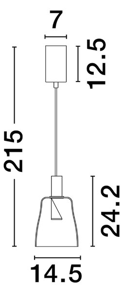 Skleněné závěsné LED světlo Nova Luce Imatia II. 14,5 cm