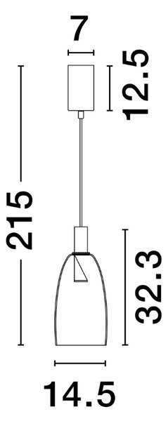 Skleněné závěsné LED světlo Nova Luce Imatia 14,5 cm