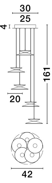 Černé kovové závěsné LED světlo Nova Luce Morfi 42 cm
