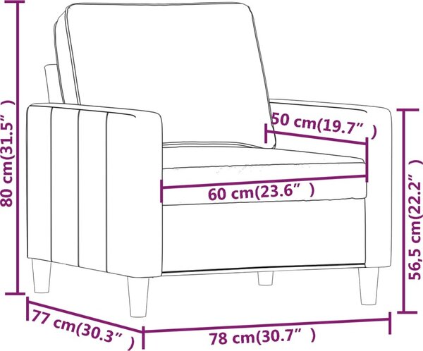VidaXL Křeslo 60 cm samet [359179] Barva: Tmavě šedá