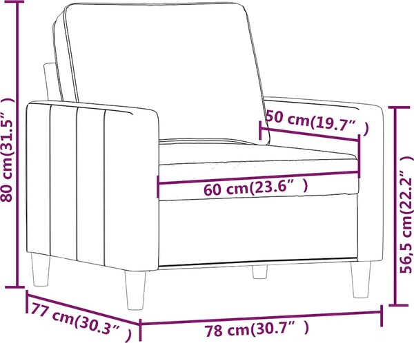 VidaXL Křeslo 60 cm samet [359179] Barva: Tmavě šedá
