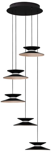 Černé kovové závěsné LED světlo Nova Luce Morfi 42 cm