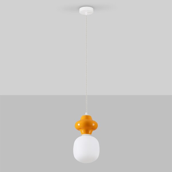 Oranžové závěsné světlo Nova Luce Clio 18 cm