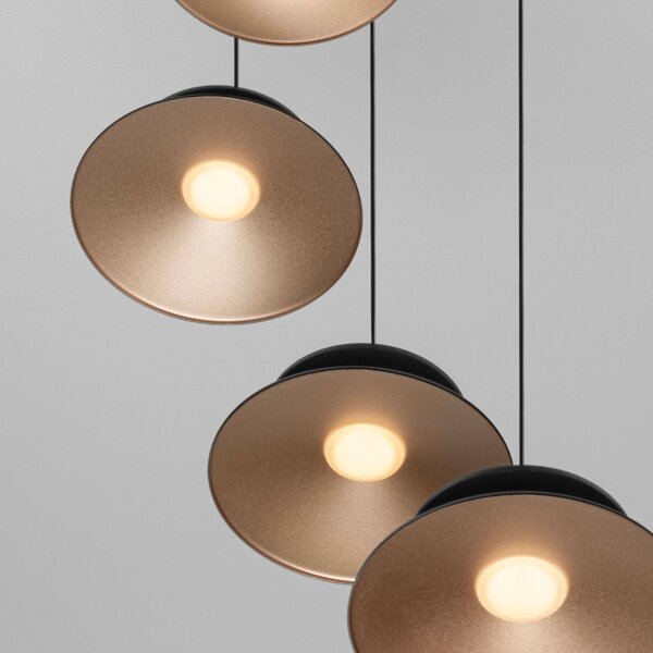 Černé kovové závěsné LED světlo Nova Luce Morfi 42 cm