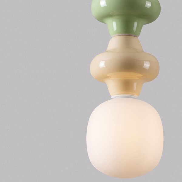 -25 % Dny MOMENTI– Zeleno-žluté závěsné světlo Nova Luce Clio 18 cm