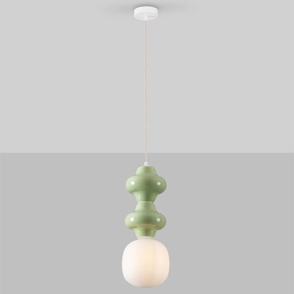 Zelené závěsné světlo Nova Luce Clio II. 18 cm