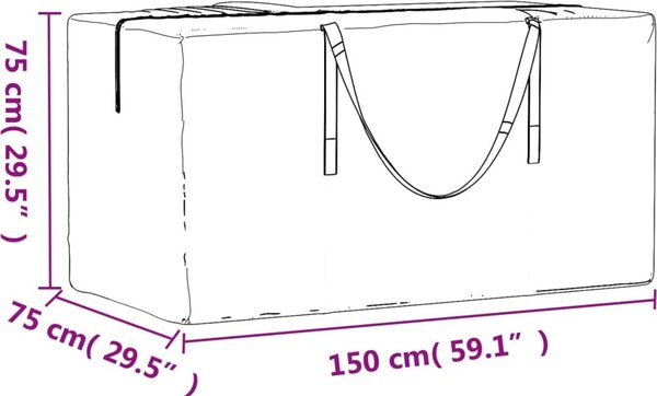 VidaXL Úložný vak na zahradní podušky černý 150x75x75 cm polyethylen [319346]