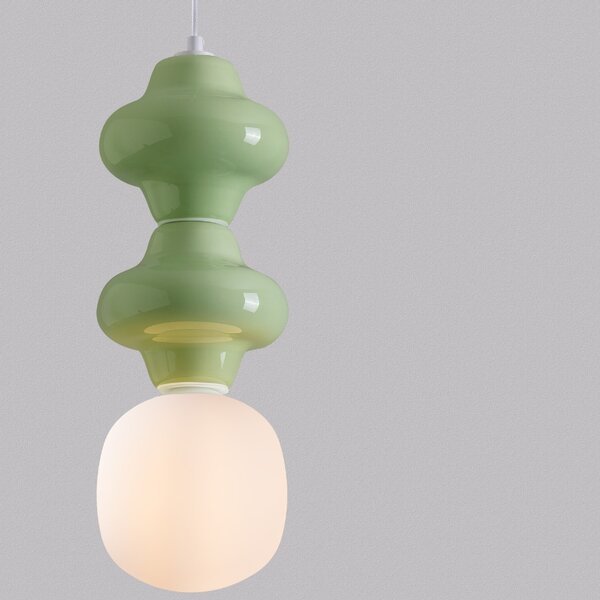 Zelené závěsné světlo Nova Luce Clio II. 18 cm