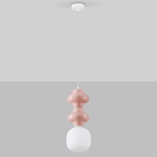 Růžové závěsné světlo Nova Luce Clio 18 cm