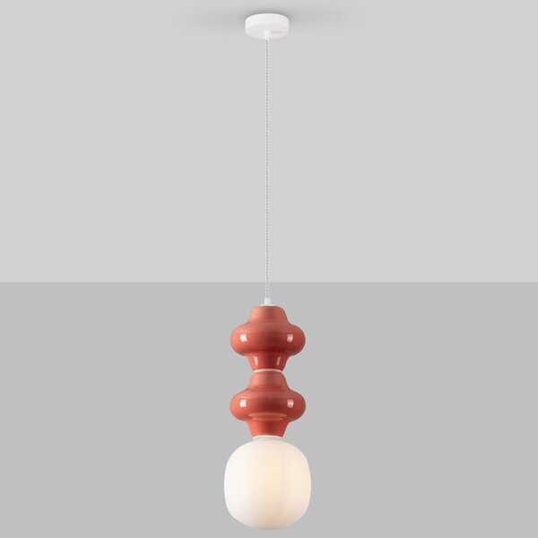 Červené závěsné světlo Nova Luce Clio 18 cm