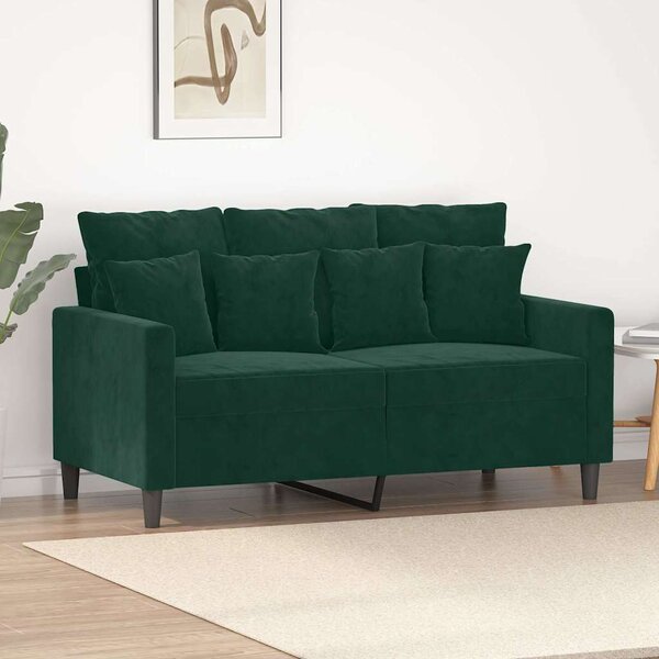 VidaXL 2místná pohovka 120 cm samet [359296] Barva: Tmavě šedá