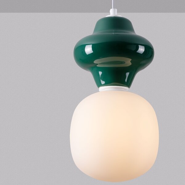 Tmavě zelené závěsné světlo Nova Luce Clio 18 cm