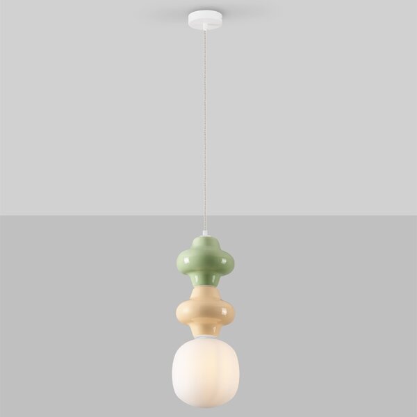 -25 % Dny MOMENTI– Zeleno-žluté závěsné světlo Nova Luce Clio 18 cm