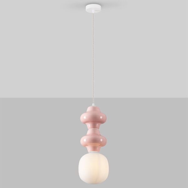 Růžové závěsné světlo Nova Luce Clio 18 cm