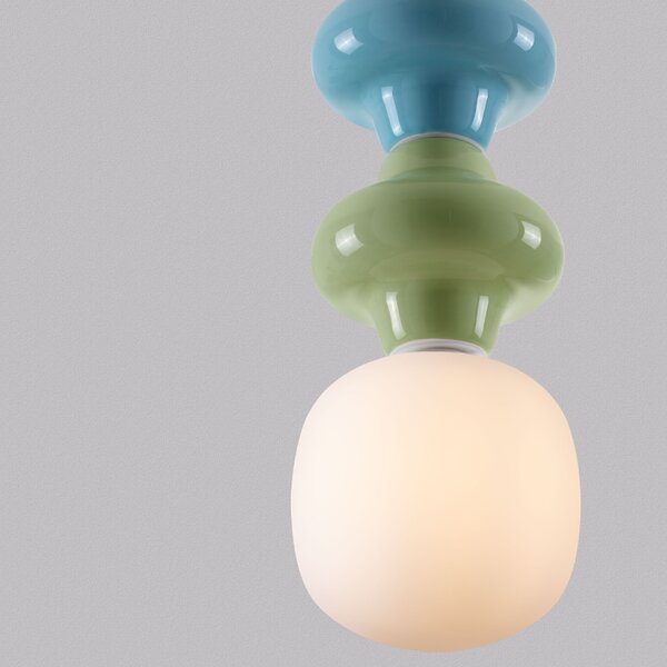Modro-zelené závěsné světlo Nova Luce Clio 18 cm