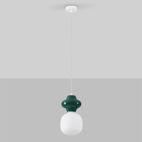 Tmavě zelené závěsné světlo Nova Luce Clio 18 cm