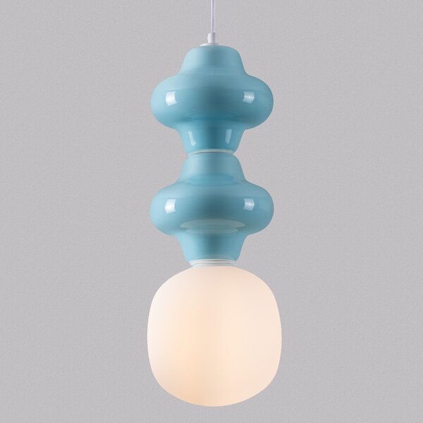 Modré závěsné světlo Nova Luce Clio 18 cm