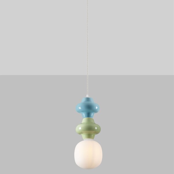 Modro-zelené závěsné světlo Nova Luce Clio 18 cm