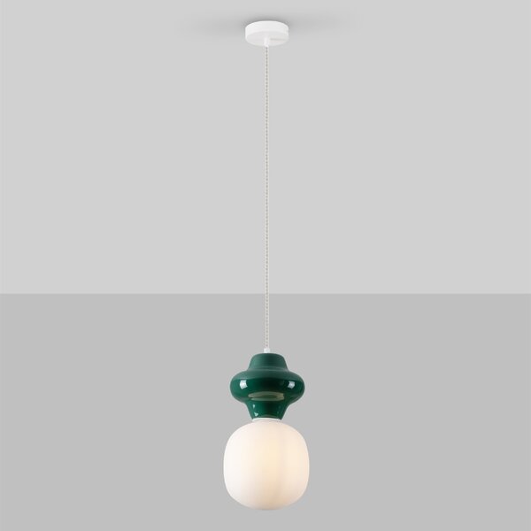 Tmavě zelené závěsné světlo Nova Luce Clio 18 cm