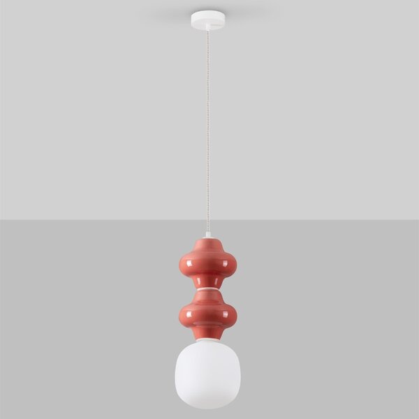 Červené závěsné světlo Nova Luce Clio 18 cm