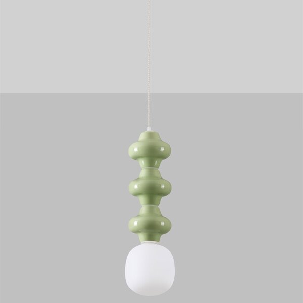 Zelené závěsné světlo Nova Luce Clio III. 18 cm