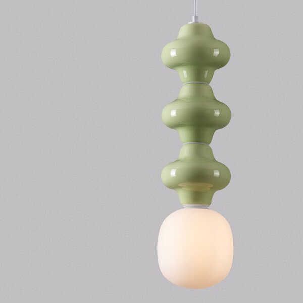 Zelené závěsné světlo Nova Luce Clio III. 18 cm