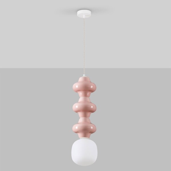 Růžové závěsné světlo Nova Luce Clio II. 18 cm