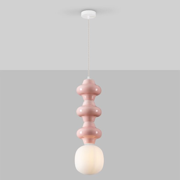 Růžové závěsné světlo Nova Luce Clio II. 18 cm
