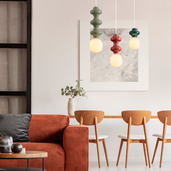 Zelené závěsné světlo Nova Luce Clio III. 18 cm