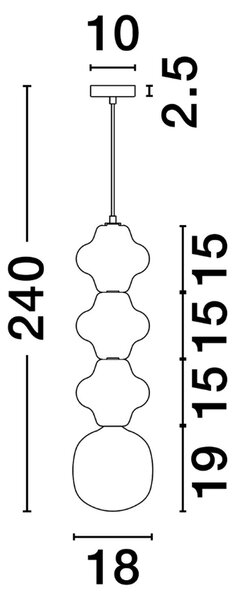 Oranžové závěsné světlo Nova Luce Clio II. 18 cm