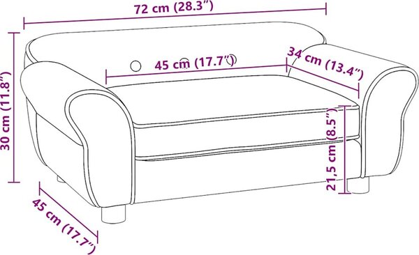 VidaXL Pohovka pro psy 72 x 45 x 30 cm plyš [170951] Barva: krémová