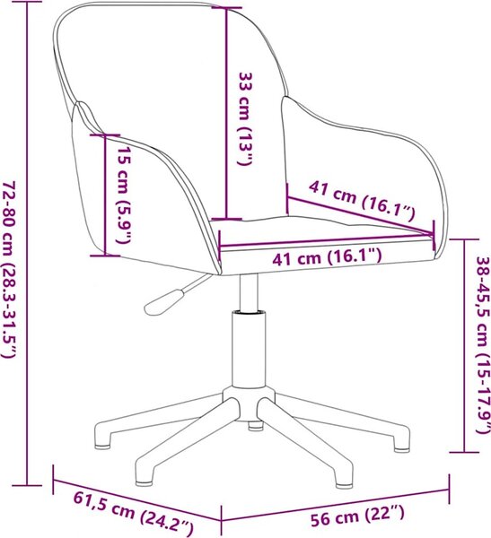 VidaXL Otočná kancelářská židle samet [344863] Barva: Černá